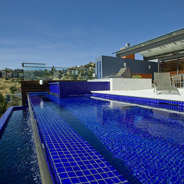 Blue All Glass Tile Pool San Francisco Bay Area