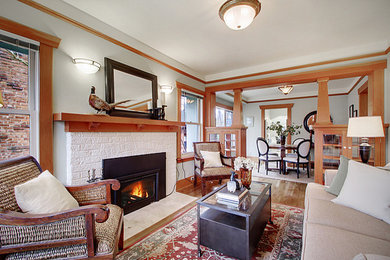 Living room - traditional living room idea in Seattle