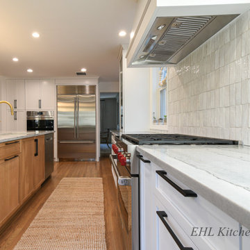 White Oak Kitchen with White Cabinetry & Modern Details