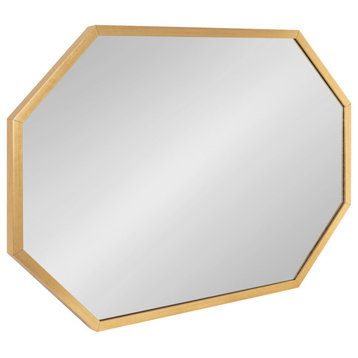 Laverty Octagon Framed Mirror, Gold 24x36