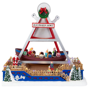 13" Animated & Musical Carnival Buccaneer Ride LED Christmas Village Display