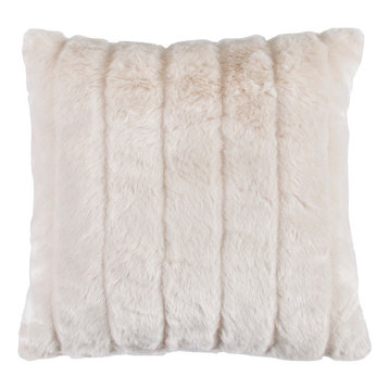 Oversized White Mink Pillow, 22"x22" White