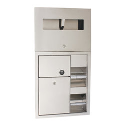 SCAL-157P-W Recessed Partition Mounted Seat Cover Dispenser, Napkin Disposal - Bathroom Accessories