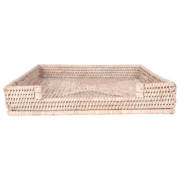 Artifacts Rattan™ Office Paper Tray, White Wash