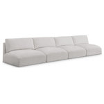 Meridian Furniture - Ease Fabric Upholstered Modular Sofa, Cream - Ease into comfort when you bring home this Ease fabric modular sofa. Designed with an uber casual vibe in mind, this plump sofa sits low to the floor, making it a simplistically perfect addition to a living room, den, game room, teen's room, or dorm room. This fun sofa is part of a modular collection, so you can add it with other items in the Ease collection for a custom arrangement.