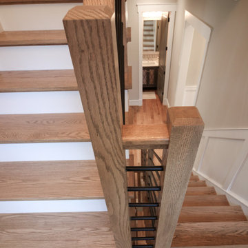 Project #83 | U-Shaped Staircase with Horizontal Black Rod Railing