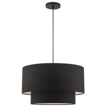 3 Light Pendant in Mid Century Modern Style - 20 Inches wide by 15 Inches high