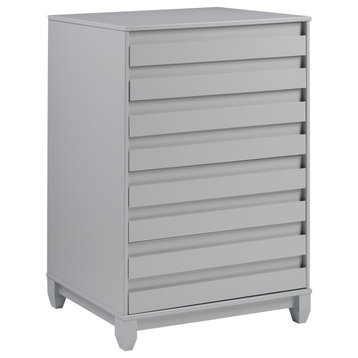 4-Drawer Solid Wood Contemporary Chest - Grey