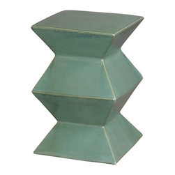 Green Zigzag Garden Stool - Accent And Garden Stools