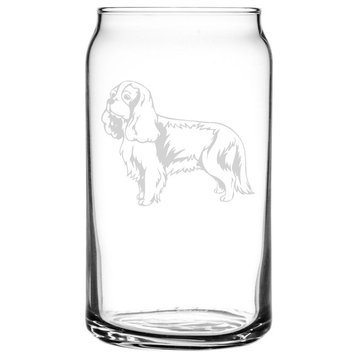 King Charles Spaniel, English Toy Dog All Purpose 16oz. Libbey Can Glass