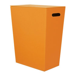 Ecopelle 2463 Leather Laundry Basket in Orange - Hampers