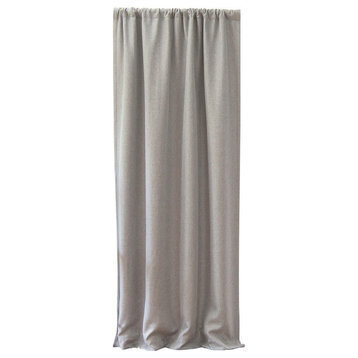 Faux Linen Blackout Curtain, Gray, 52"x63"