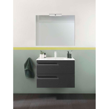 Modern 2 Drawers Nature Grey Vanity Cabinet Vitale by Royo, RV2W-32G