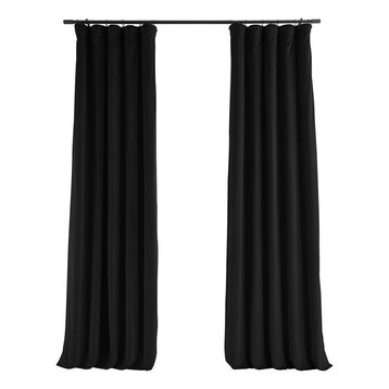 Signature Warm Black Blackout Velvet Curtain Single Panel, 50"x120"
