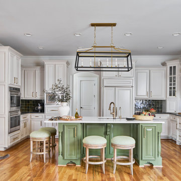 Colorful and ComfortableThis inviting kitchen renovation balances classic crafts