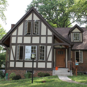Tudor addition and detailed stucco siding
