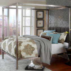 Hillsdale Furniture Chatham King Bed Set in Antique Nickel with Rails - Products