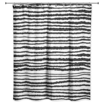 Rough Watercolor Lines 1 71x74 Shower Curtain