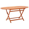 vidaXL Dining Table Wooden Outdoor Folding Patio Table Solid Wood Eucalyptus
