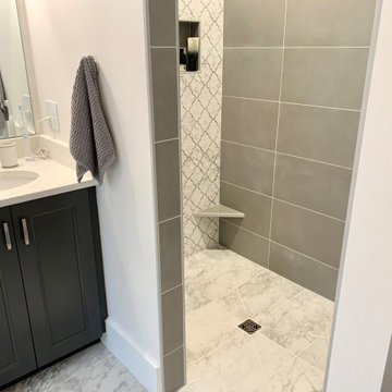 Curbless Tiled Shower in Geneseo, Illinois Bathroom Remodel