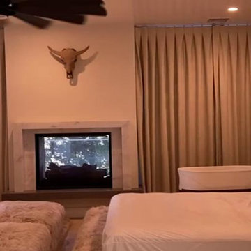 Custom Motorized Somfy Blackout Drapery for Stevenson Ranch Master Bedroom