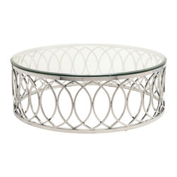 Juliette Stainless Steel and Glass Coffee Table - Coffee Tables