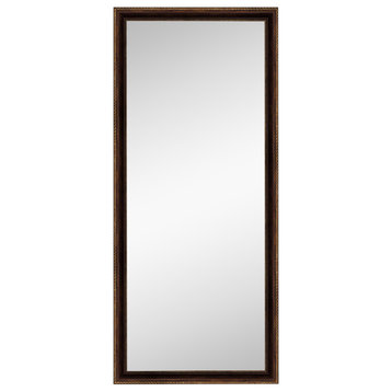 Corded Bronze Non-Beveled Full Length Floor Leaner Mirror - 28 x 64 in.