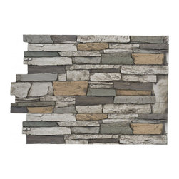143-36-BRECKENRIDGE DEEP WIDE STACKED DESIGN WALL PANEL - 36"H - Wall Panels