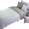 Sateen Modern White And Gray Circle Pattern King Duvet Cover Set, Queen