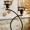 Bronze | Metal Glass Shade Uplight with Base Switch