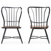 Set of 2 Longford Wood and Metal Vintage Industrial Dining Chair-Black