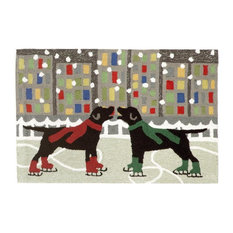 Liora Manne Frontporch Holiday Ice Dogs Indoor/Outdoor Rug Multi 2'x3'