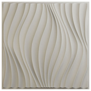Billow EnduraWall 3D Wall Panel, 19.625"Wx19.625"H, Satin Blossom White