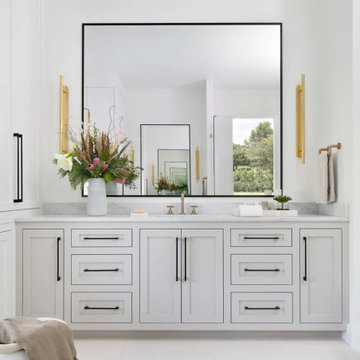 Serene Delray Beach Master Bath with Custom Marble Mosaics