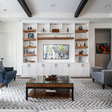 Custom White Farmhouse Entertainment Center
