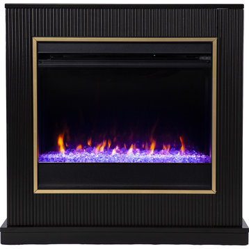 Crittenly Color Changing Electric Fireplace - Black
