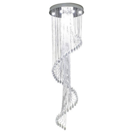 Mougins Сhic Spiral Crystal Ceiling Led Chandelier, 15.7"