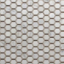 Tangent Honeycomb in Ash - Mosaic Tile