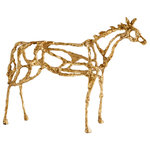 Cyan Design - Ponder Sculpture - Sleek and modern, this giraffe sculpture in a gold finish draws the eye to any mantel or bookshelf. Elongated limbs created from iron enhance a traditional theme while an openwork pattern pulls a contemporary twist.