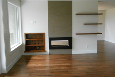 Example of a transitional living room design in Vancouver