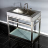 37" Stainless Steel Sink w/Steel Console Sink Base, Brushed/Brushed Nickel