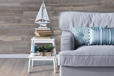 Inspiration for a farmhouse living room remodel in Grand Rapids