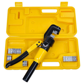 10 Ton Hydraulic Wire Crimper Battery Cable Lug Terminal Crimping Tool w/9 Dies