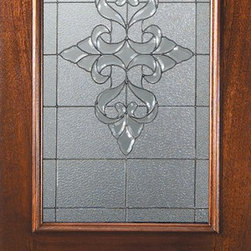 Slab Single Door 80 Mahogany Renaissance 2 Panel Arch Lite Glass - Front Doors