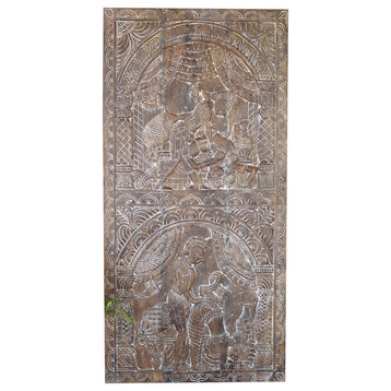 Consigned Vintage Indian Kama Sutra Carved Door, Handcrafted Kamasutra Door