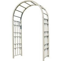Outdoor 7.5' Mocha Vinyl Arched Arbor for Garden Made in USA