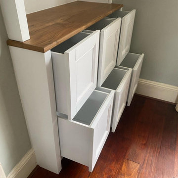 Living Room Alcove Cabinet with Shaker Drawers & Reclaimed Teak top | Cheltenham