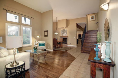 Transitional living room photo in Sacramento