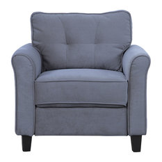 divano roma furniture classic ultra comfortable linen fabric living room accent chair dark gray - Arm Chairs Living Room divano roma furniture classic ultra comfortable linen fabric living room accent chair dark gray - Arm Chairs Living Room
