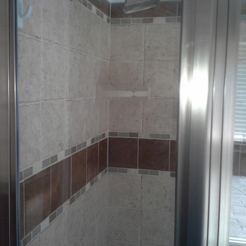 Master and main bathroom with imported Italian porcelin and granite tiles.